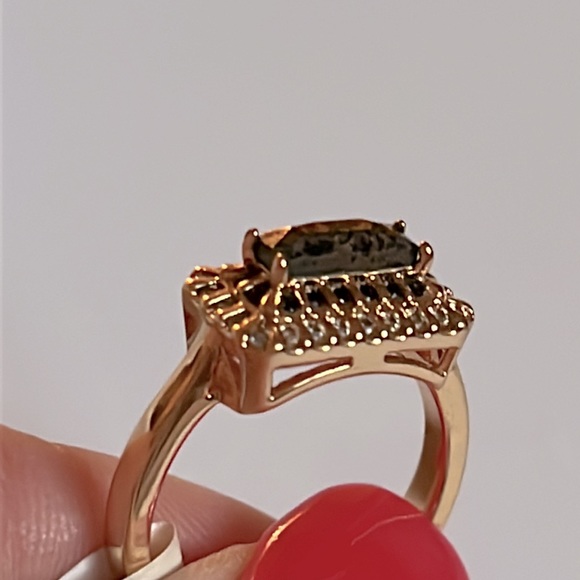 GoldFlake Bar Ring  Sz 7 - Picture 11 of 13